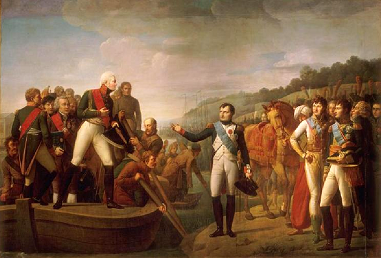 Adieux de Napoléon et d'Alexandre Ier de Russie après la paix de Tilsit (9 juillet 1807) - Gioacchino Serangeli – 1810 - Musée de Versailles
